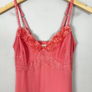 Soma Coral Pink Lace Trim Slip Nightgown